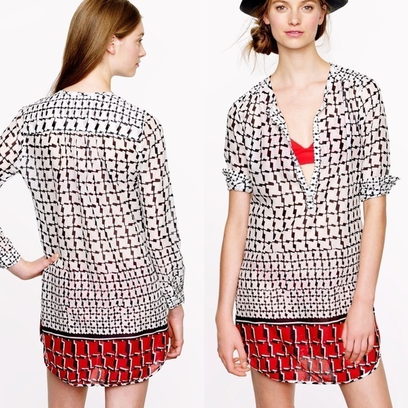 J. Crew Cubist Houndstooth Tunic Cover-Up - Picture 2 of 10